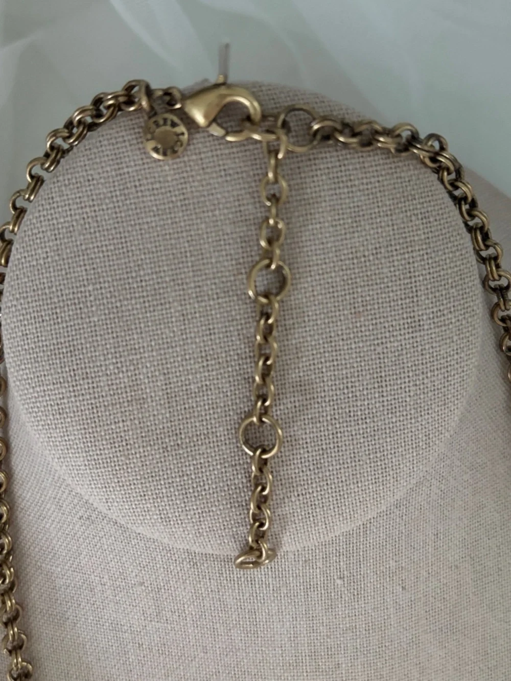 J. Crew Gold Floral Statement Necklace with Mint, Navy & Black Accents